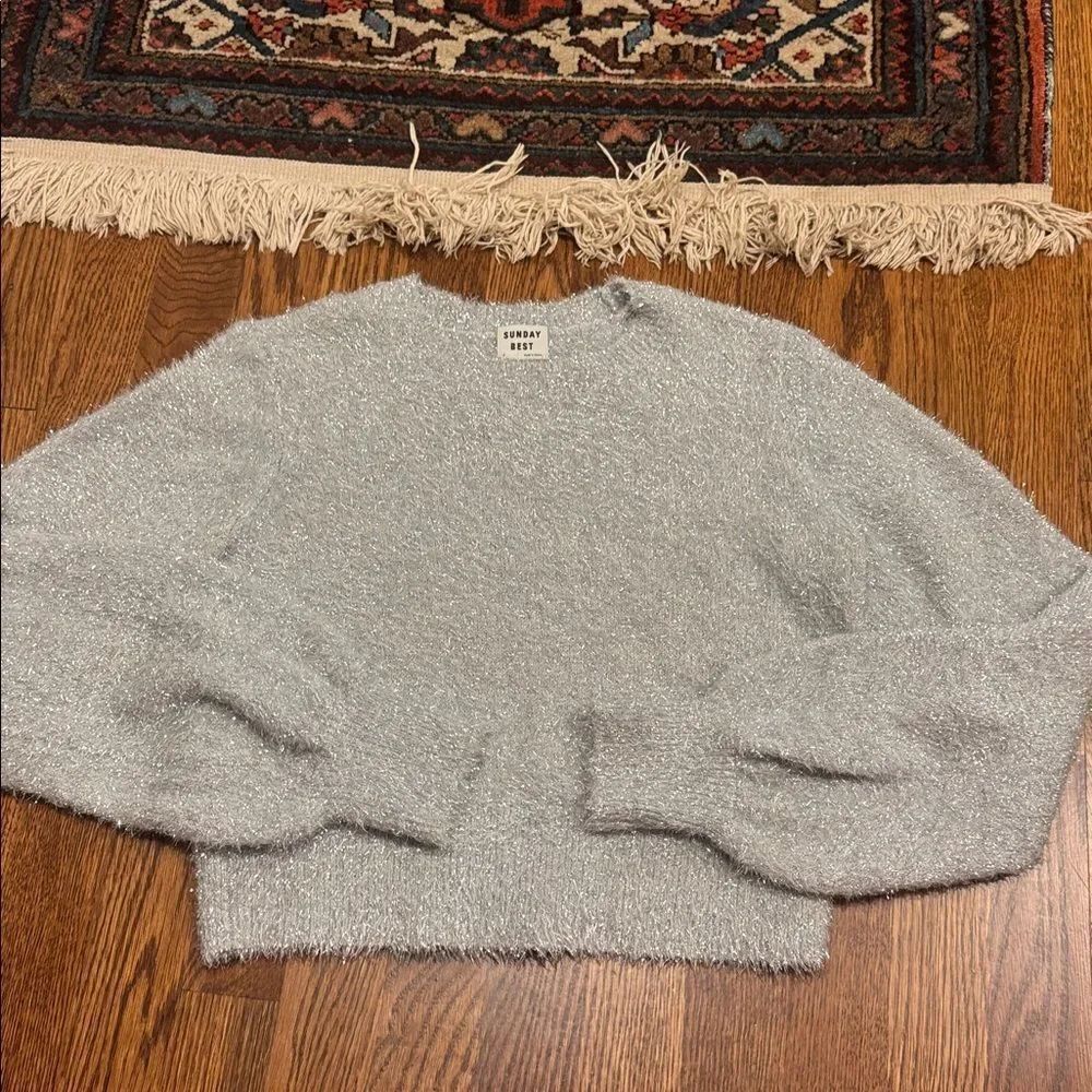 Sunday Best Cropped Silver-Gray Sweater